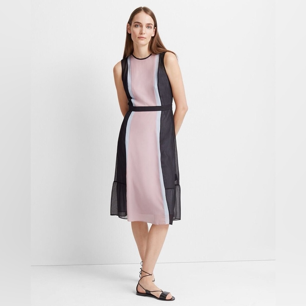 Club Monaco Nailuh Colourblock Silk Dress